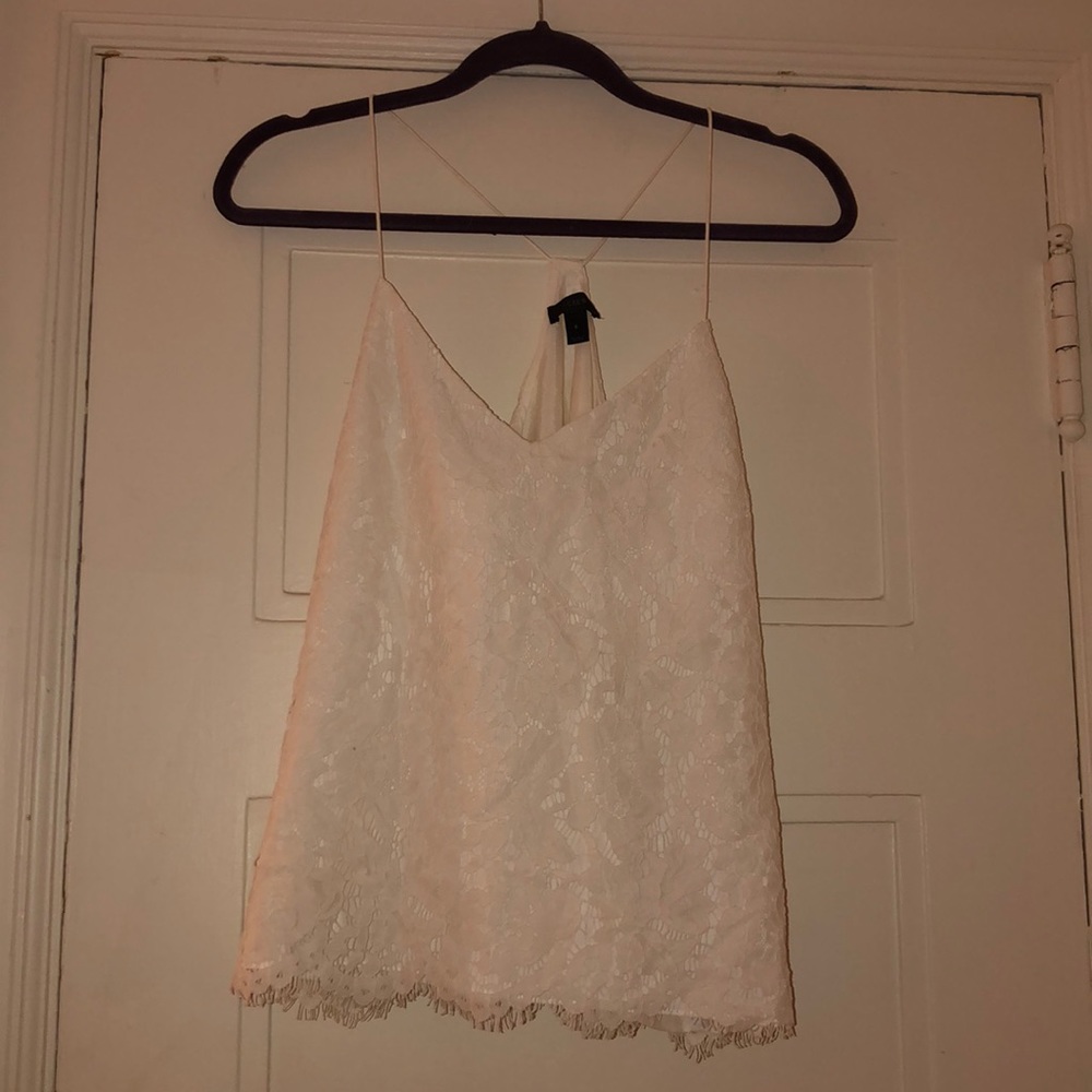 J. Crew White Lace Top